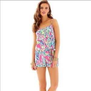 EUC Lilly Pulitzer Deanna Romper in Palm Reader